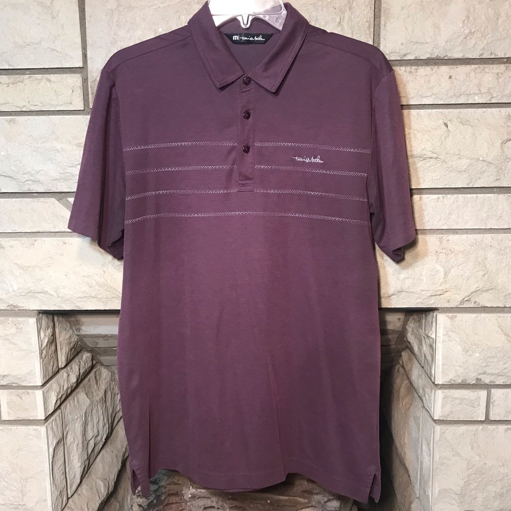 Travis Mathew Hangover Cure Golf Polo Purple Wine Medium Pima Cotton